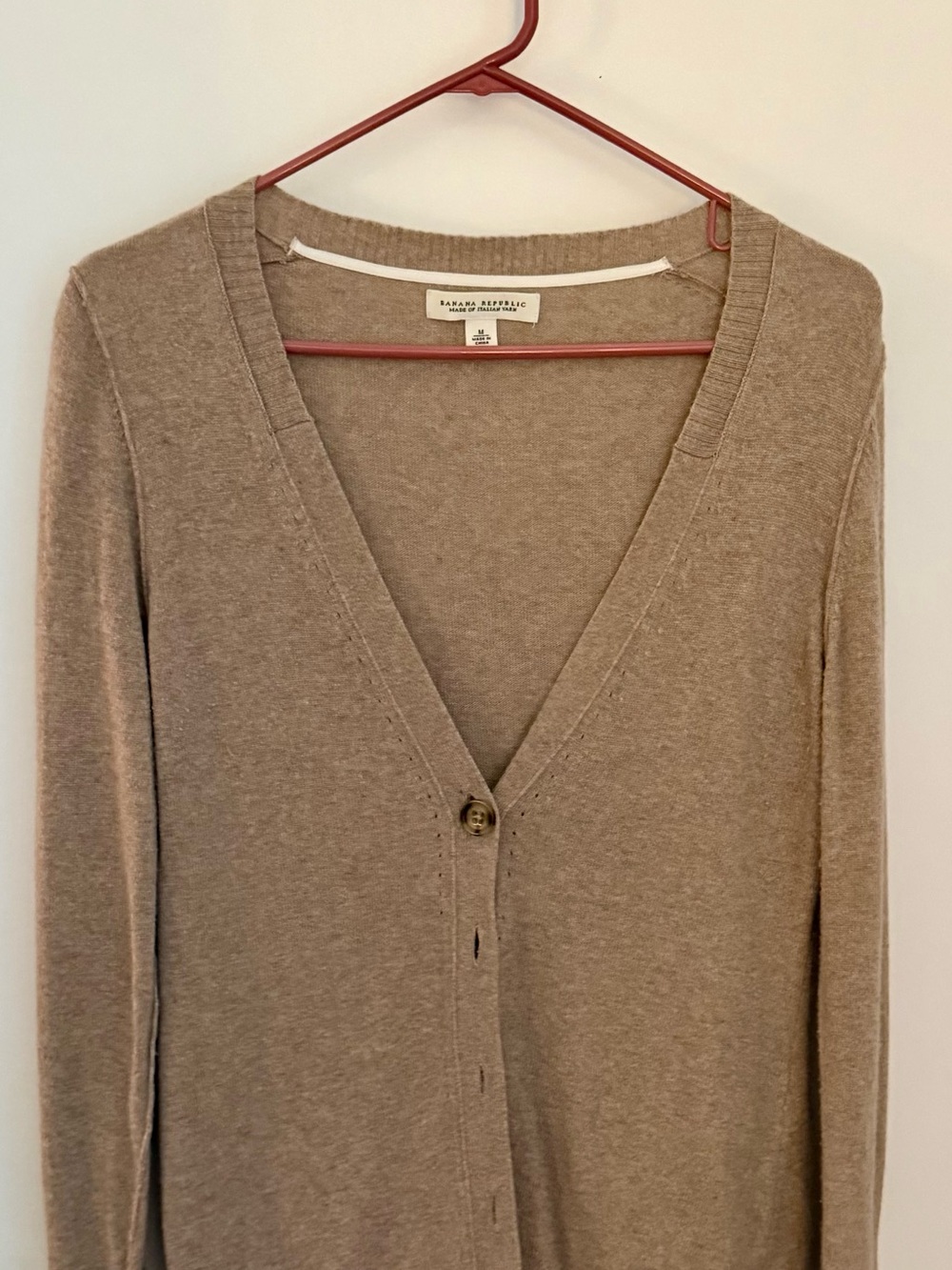 Banana Republic Neutral Taupe V-Neck Cardigan